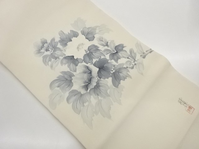 JAPANESE KIMONO / NAGOYA OBI / SHIOZE / FLOWER & LEAF 